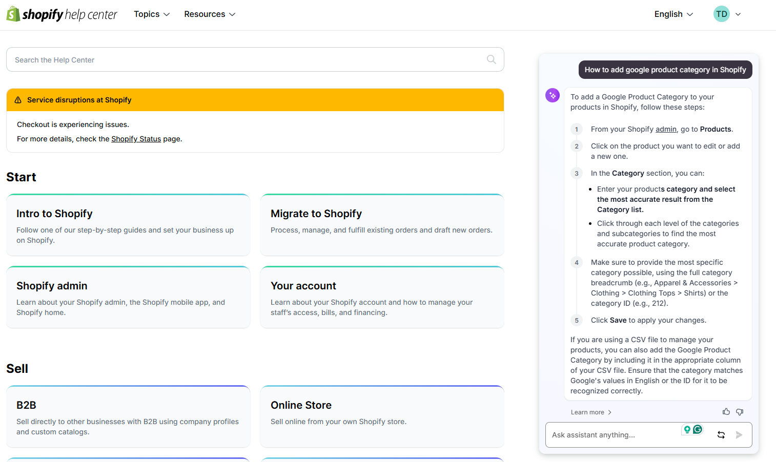 Shopify Help and Support